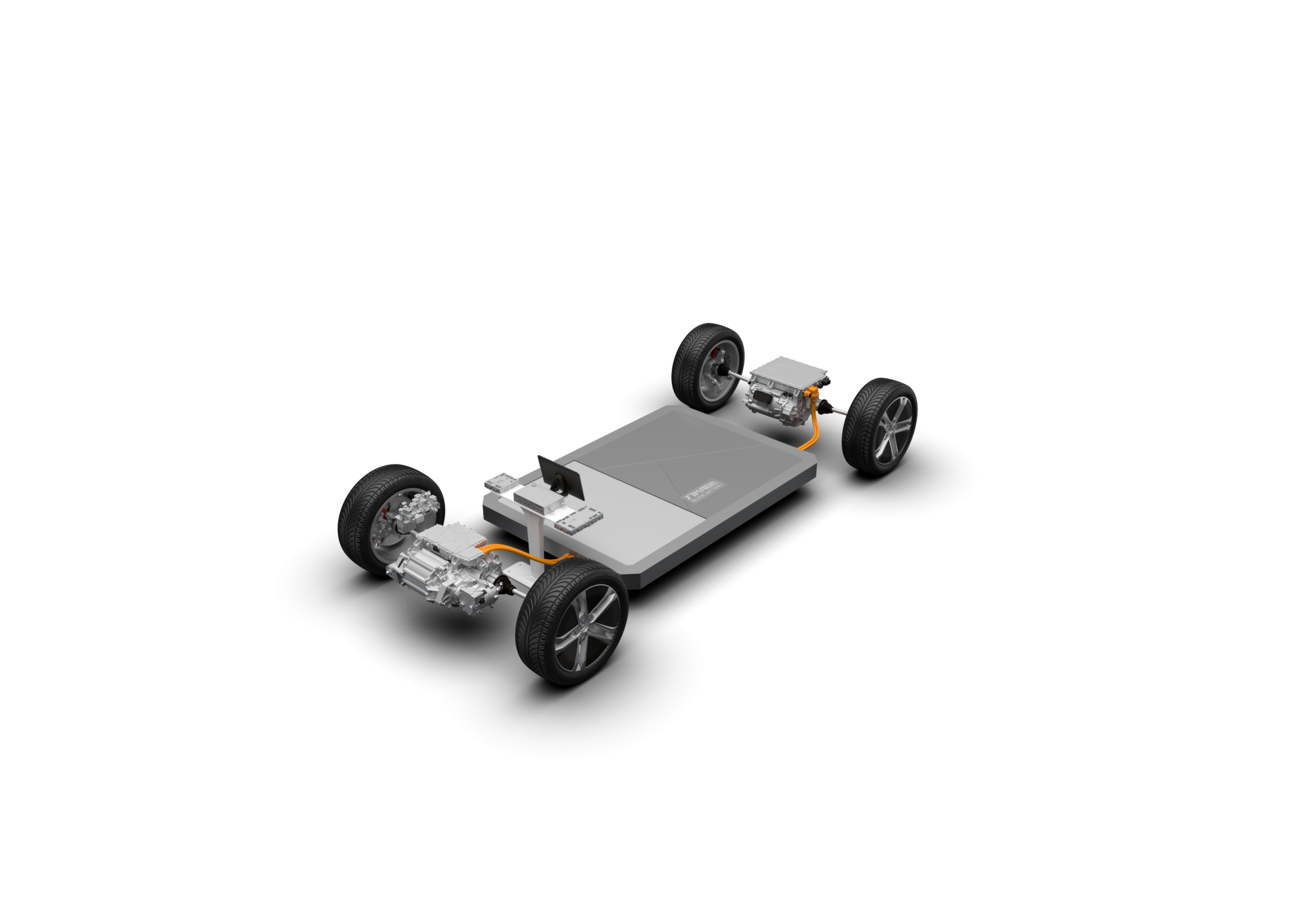 Illustration of the BYD e-Platform 3.0 on plain background